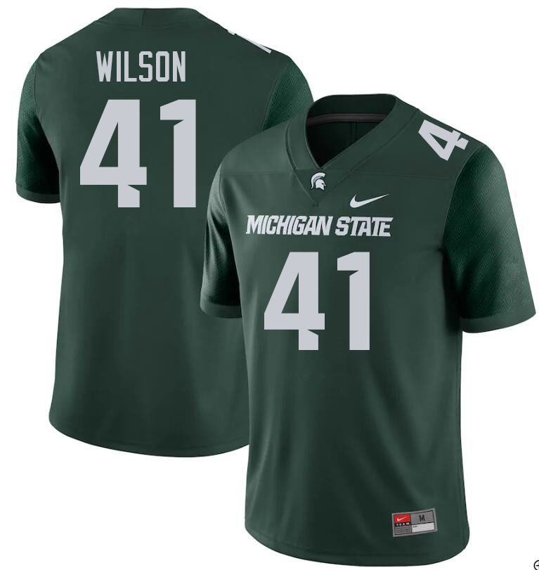 Men #41 Drew Wilson Michigan State Spartans College Football Jerseys Stitched Sale-Green